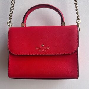 Kate Spade Red Crossbody Bag with Chain Strap